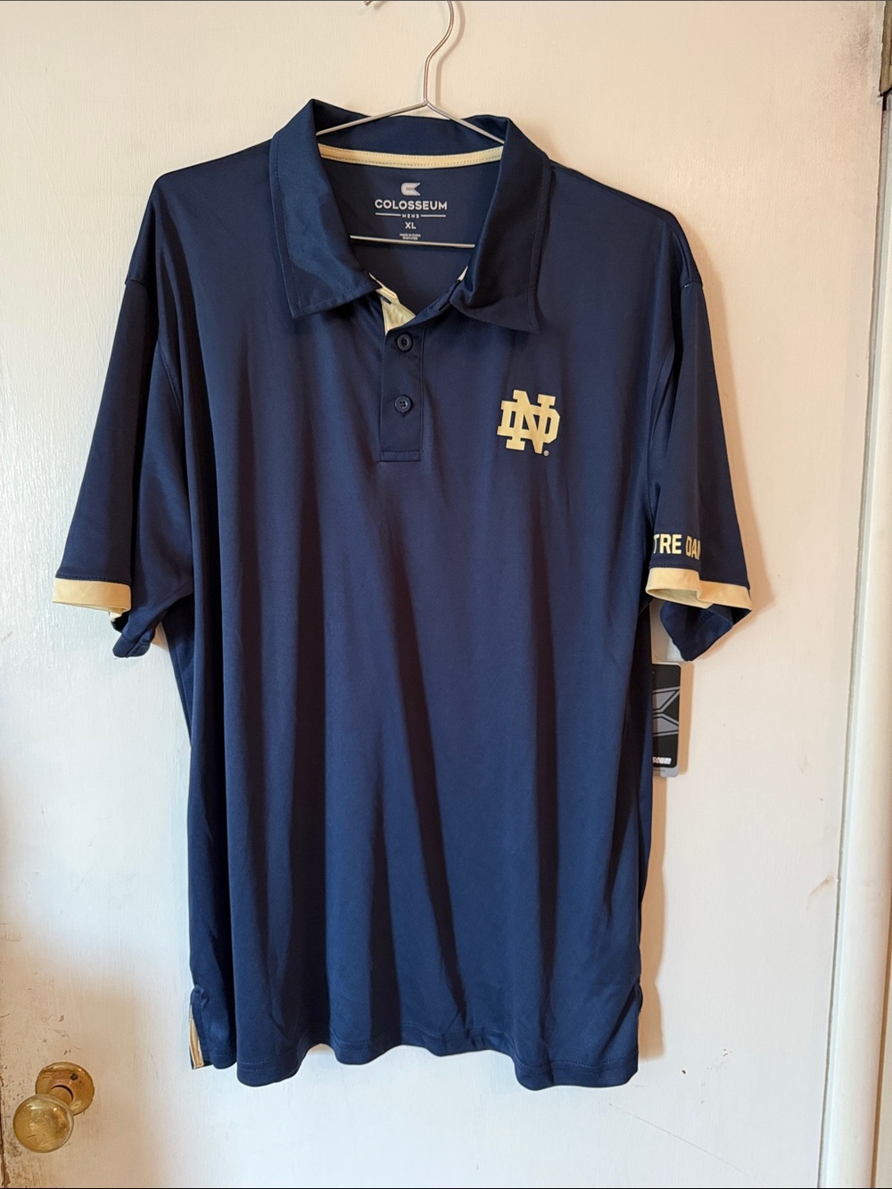 NEW Colosseum Notre Dame Logo Navy Polo Men's XL